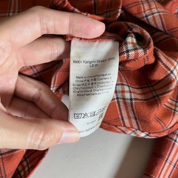 Fjallraven Fjallglim Stretch Long Sleeve Shirt - Women's Size S - Orange - Picture 5 of 9